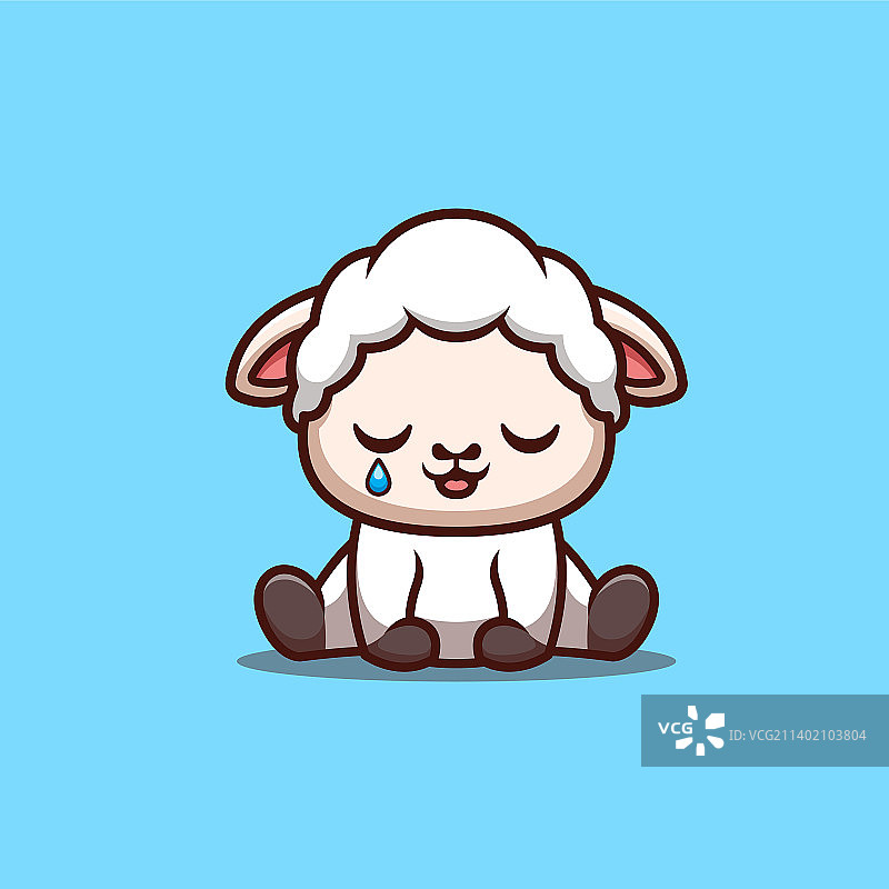 卡通伤心小绵羊图片素材