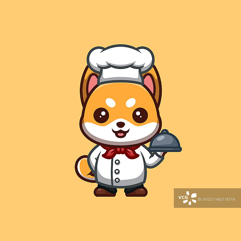 可爱卡通柴犬厨师图片素材