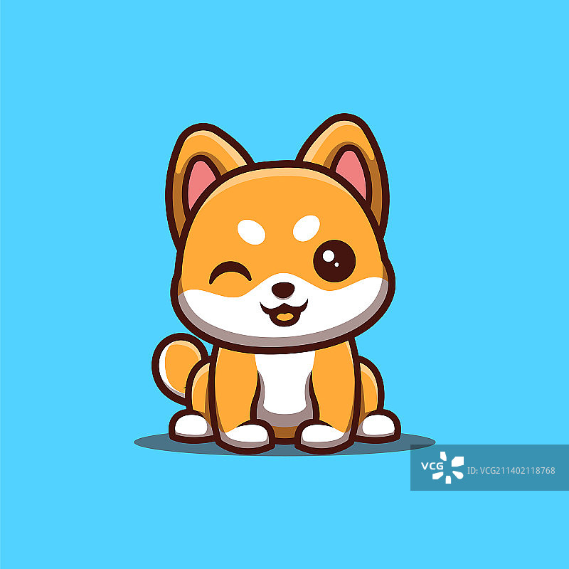 可爱卡通柴犬图片素材