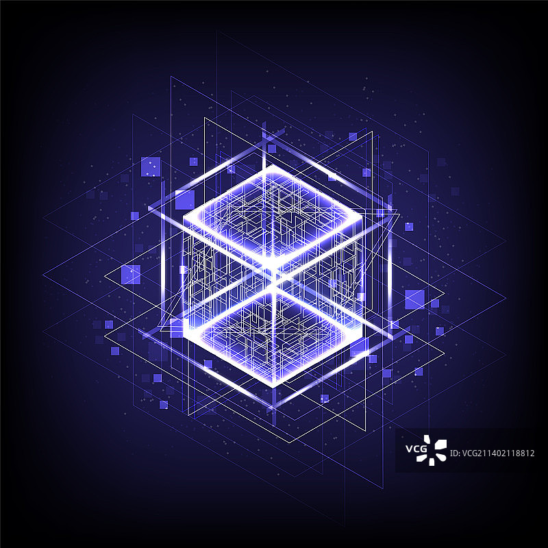 HUD能量盒智能代码大数据数字芯片图片素材