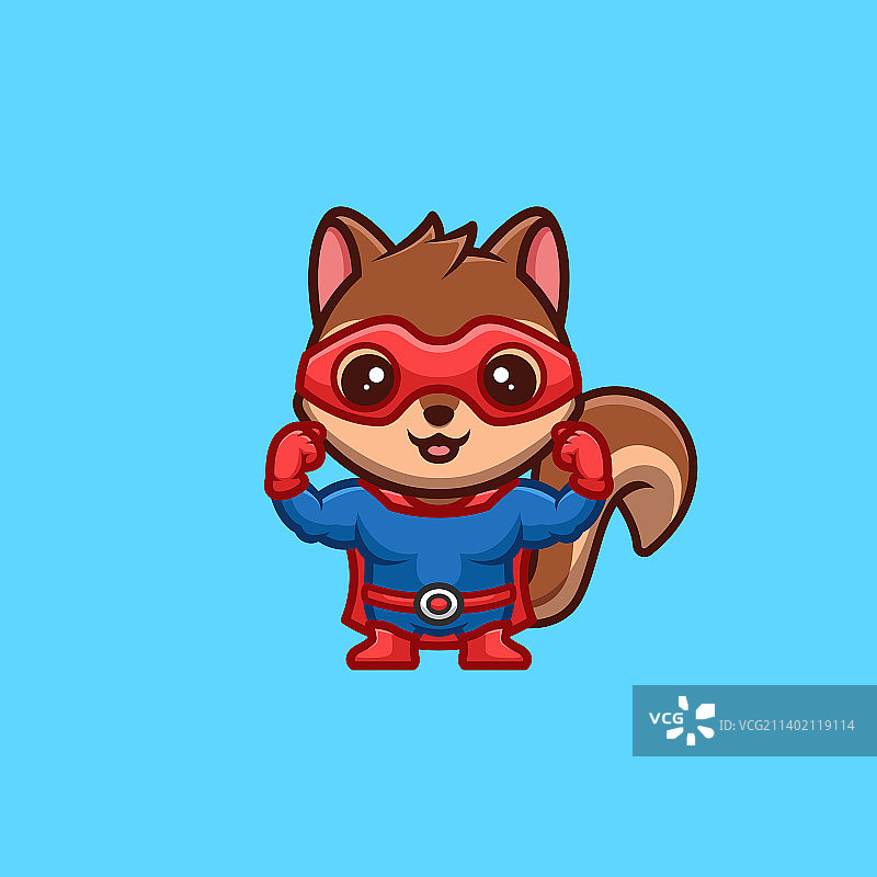 可爱的松鼠超级英雄卡通图片素材