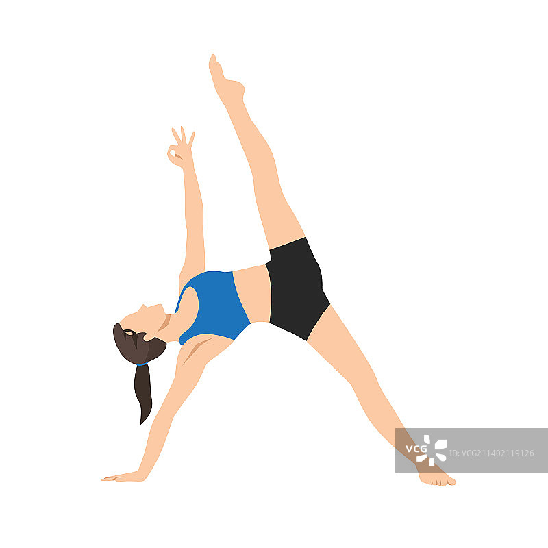 做侧平板抬腿运动的女人图片素材