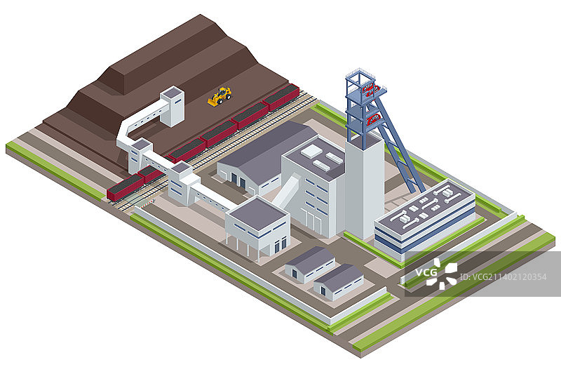 2.5D工厂或重工业厂房图片素材