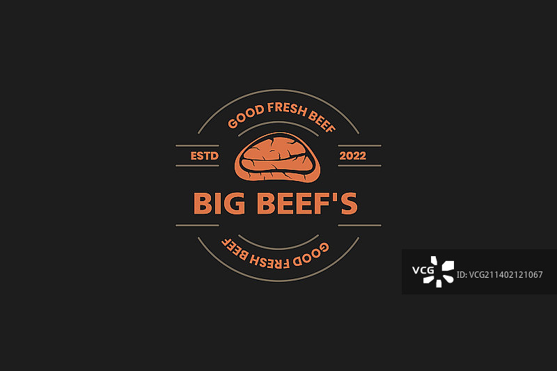 扁平风大块牛肉标志设计理念图片素材