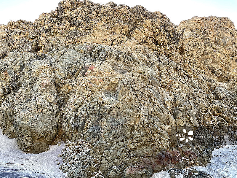 加利福尼亚州蒙特雷县岩层低角度景观，美国图片素材