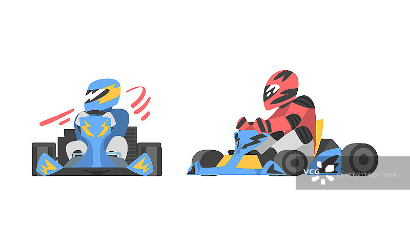 穿制服和头盔的专业赛车手图片素材