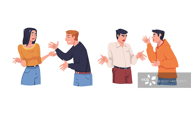 争吵的人：夫妻争论和争吵图片素材