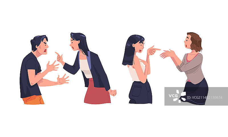 争吵的人：夫妻争论和争吵图片素材