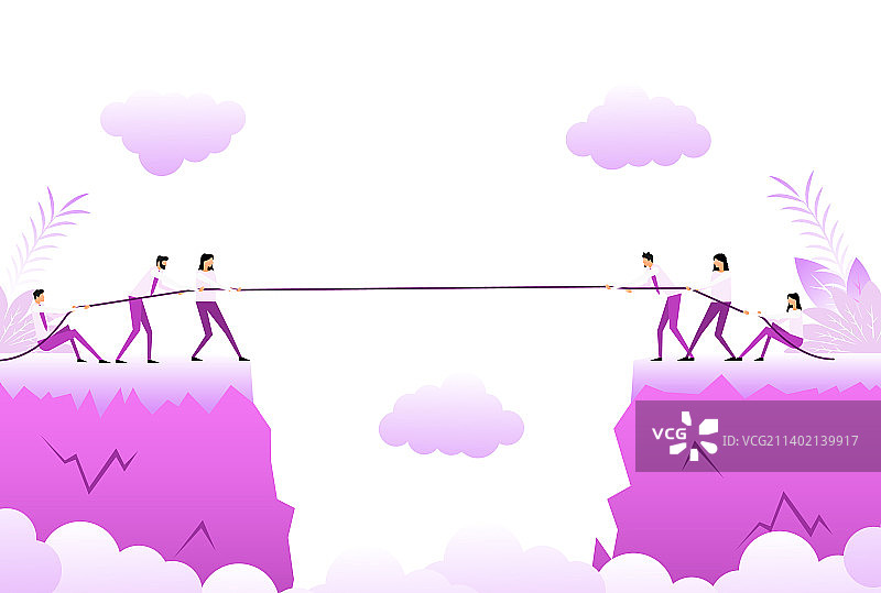 卡通图标：人物与裂缝，商业概念图片素材