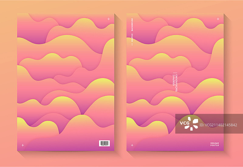 粉色渐变波浪海报设计图片素材