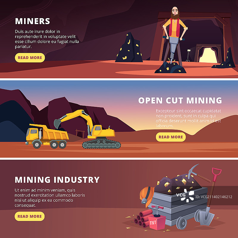 矿业横幅自然资源生产图片素材