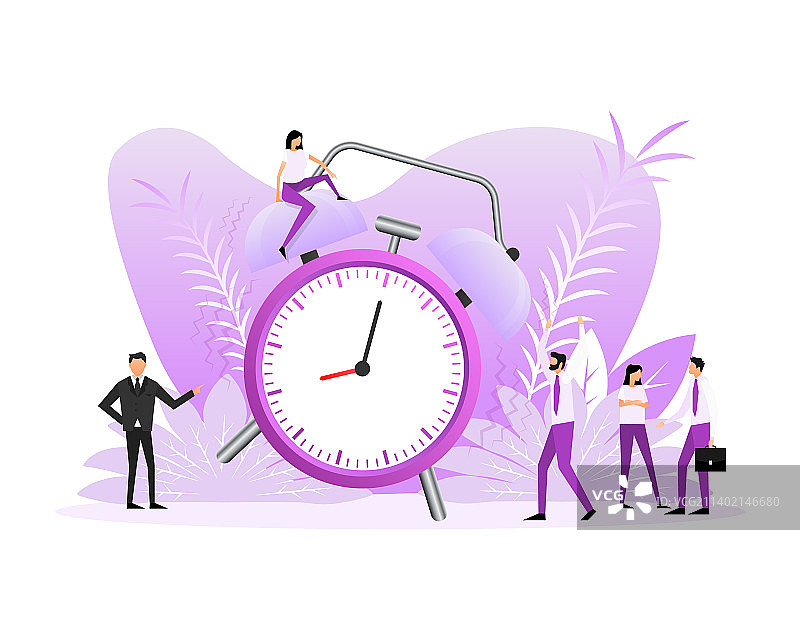 闹钟人物消息通知扁平风格图标图片素材