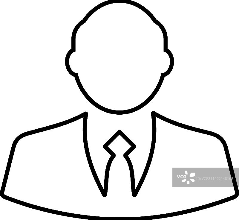 商务男士正装轮廓图标线条艺术图片素材