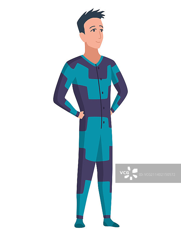 穿着连体睡衣的角色图片素材