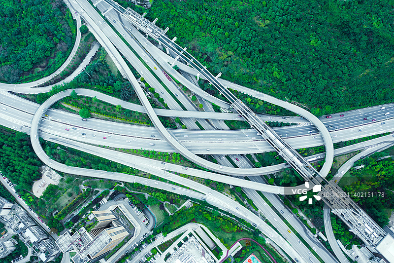 重庆城市立交桥航拍风光图片素材