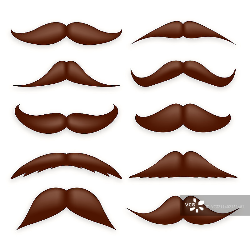复古棕色胡须合集图片素材