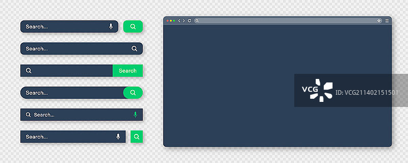 带有各种搜索的空白浏览器窗口图片素材