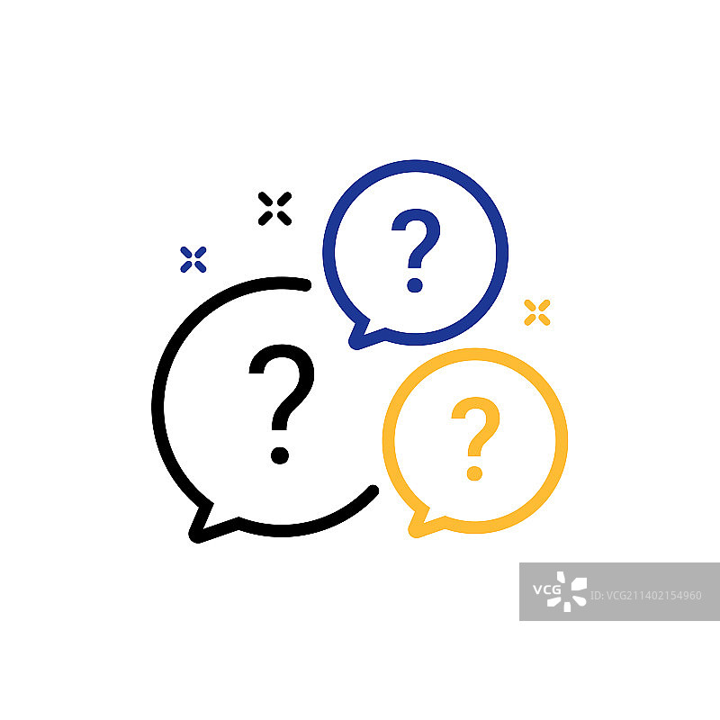 问答气泡线性图标图片素材