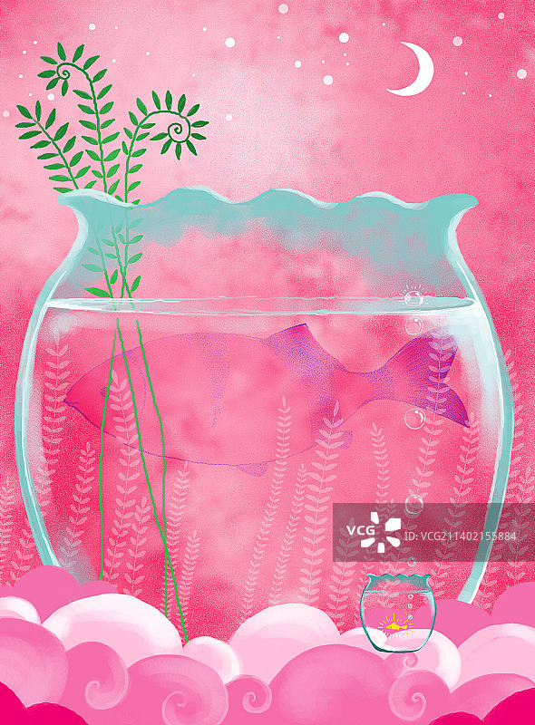 云层中的大鱼缸图片素材