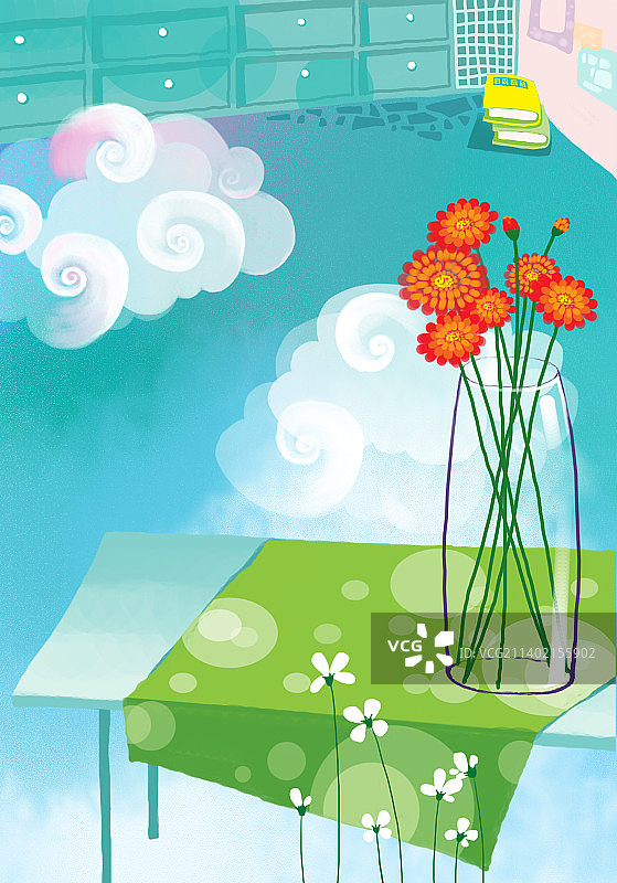 桌子上的插花图片素材