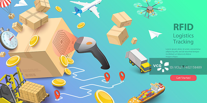 3D RFID概念图片素材