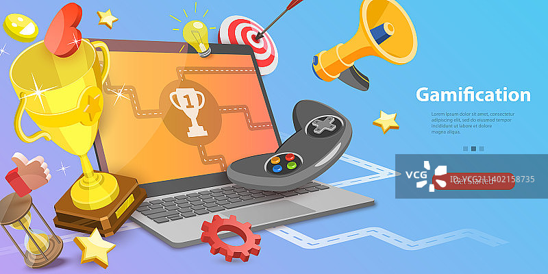 3D概念游戏化图片素材