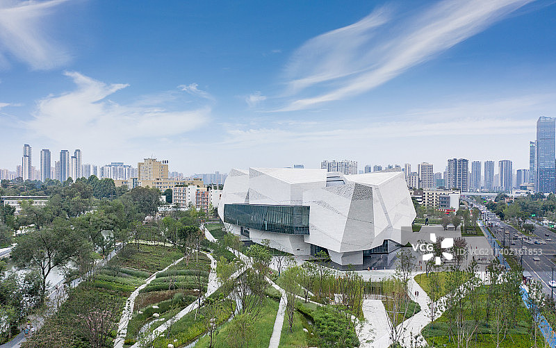 成都自然博物馆城市风光图片素材