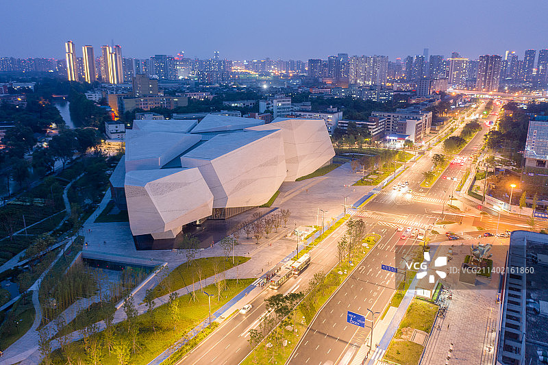 成都自然博物馆城市风光图片素材