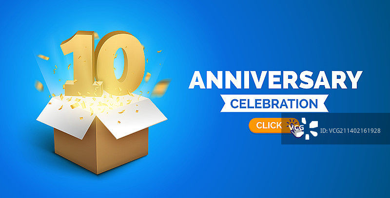 10周年纪念日金色背景图片素材