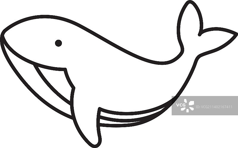 鲸鱼线条艺术图标设计模板图片素材
