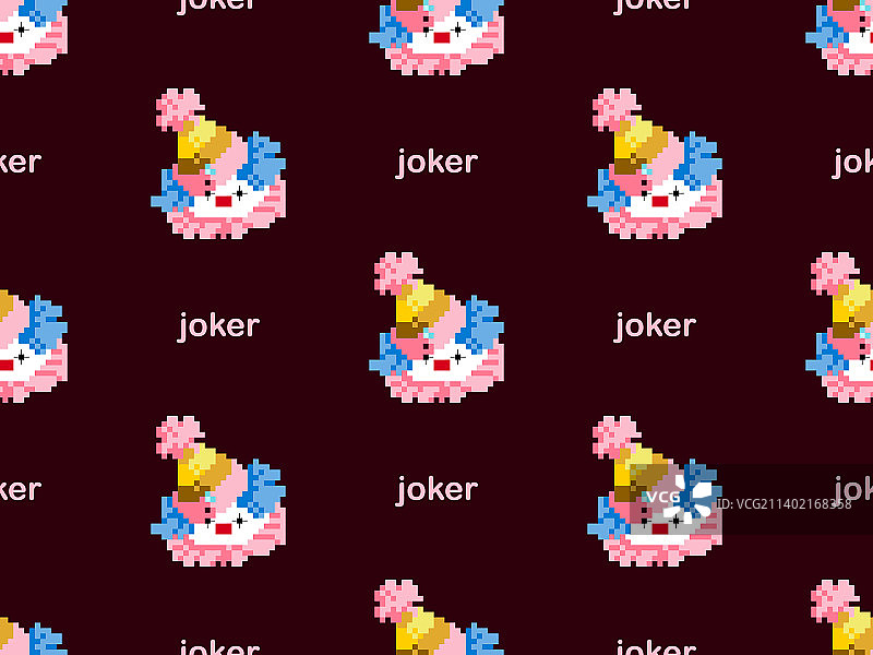小丑卡通角色无缝图案图片素材