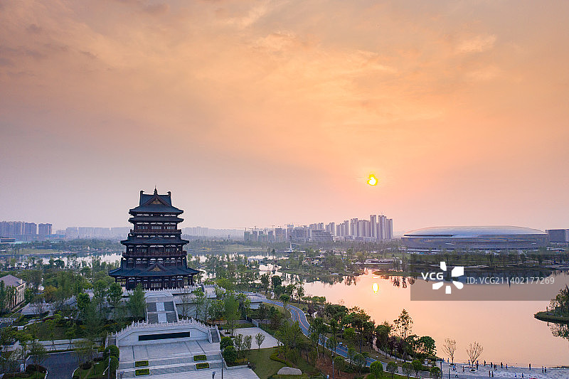 成都东安阁城市风光图片素材