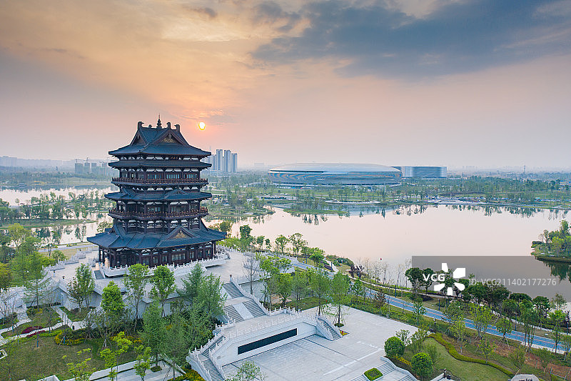 成都东安阁城市风光图片素材