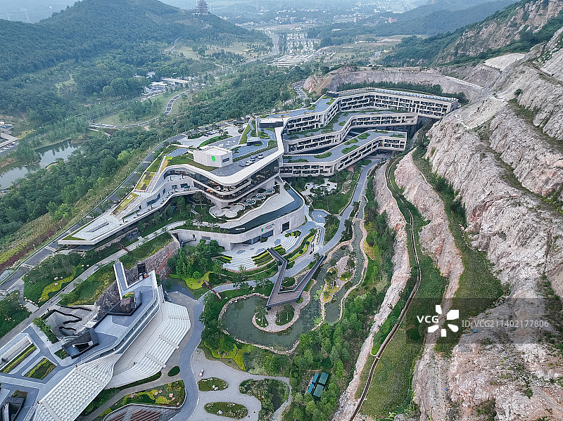 南京汤山园博园悦榕庄酒店航拍图片素材