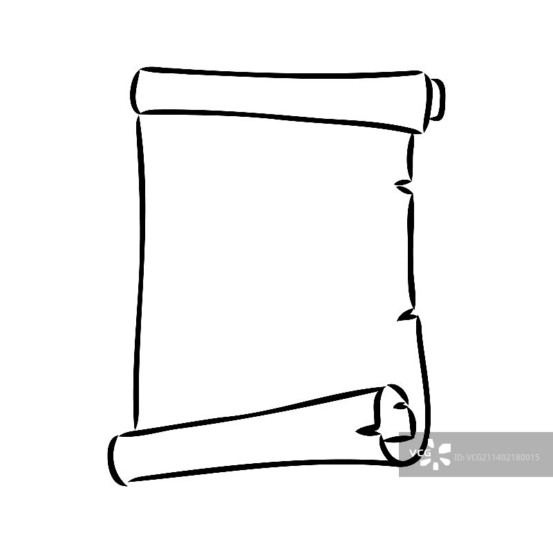 手绘复古雕刻风格的旧卷轴图片素材