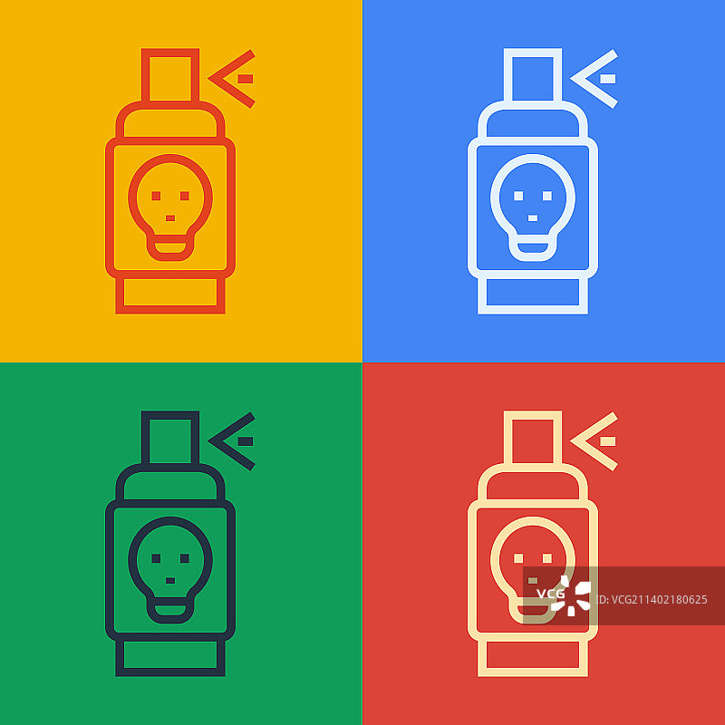 波普艺术风格昆虫喷雾剂图标图片素材