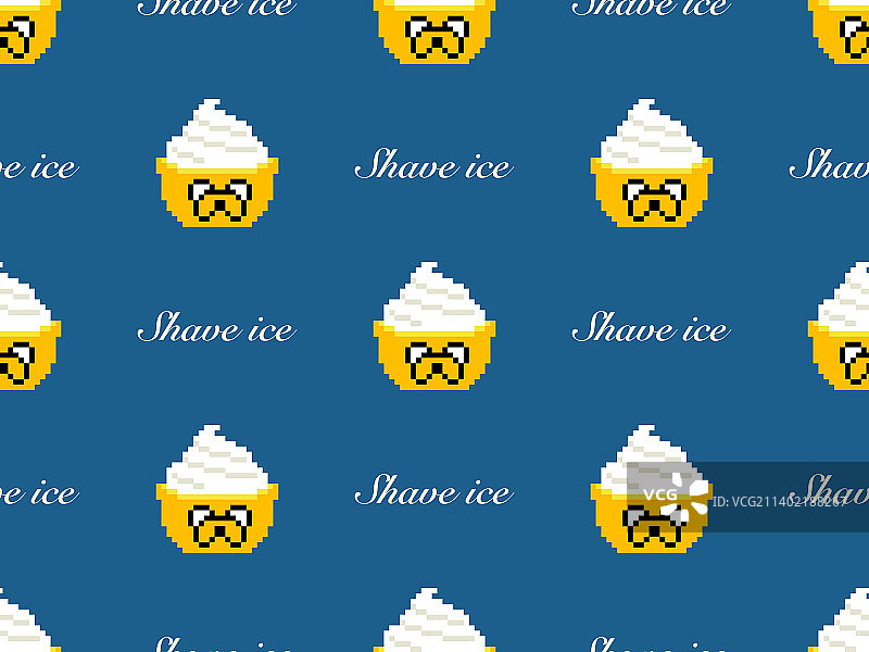 刨冰卡通人物无缝图案图片素材