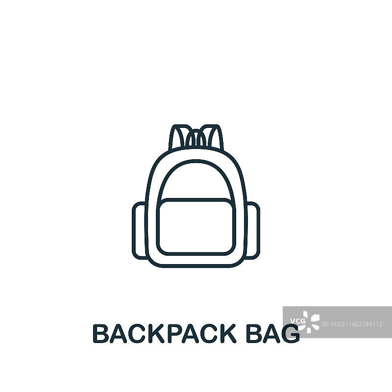 户外简约背包图标线条图片素材