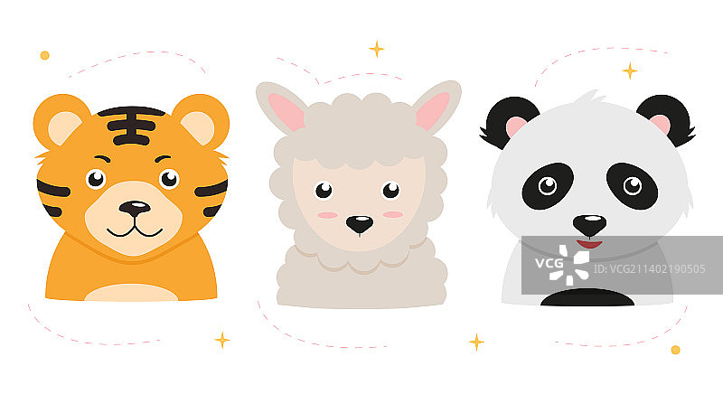 可爱卡通动物集合图片素材