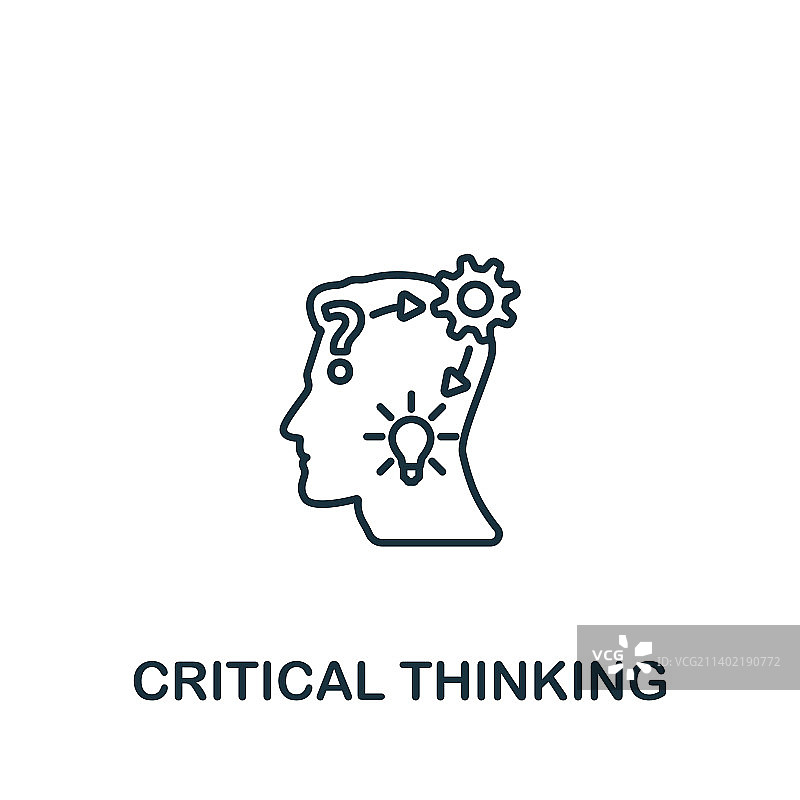 批判性思维图标线性简约人格图片素材