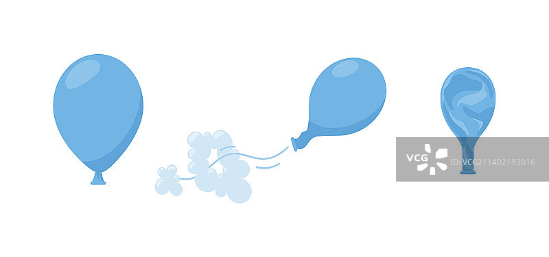 充气和放气的儿童玩具气球图片素材