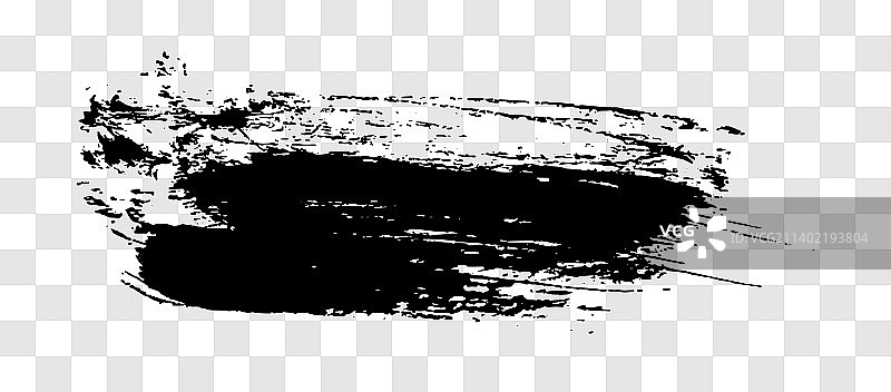 透明背景上的黑色笔刷笔触图片素材