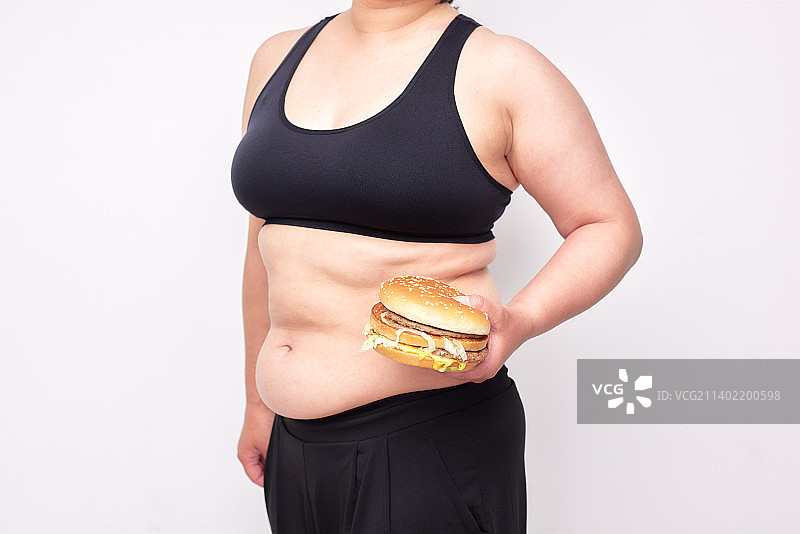 正在节食的超重日本女人图片素材