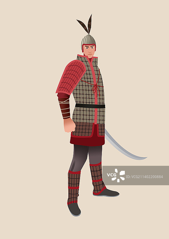 中国古代古风古时候汉代汉朝武士将军士兵打仗战争插画图片素材