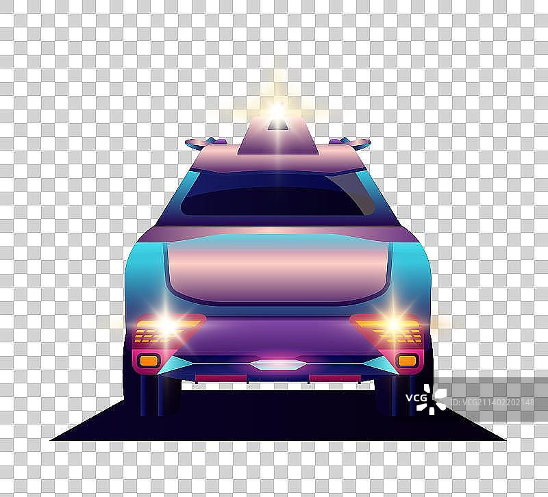 行驶在马路上的彩色的汽车矢量插画图图片素材