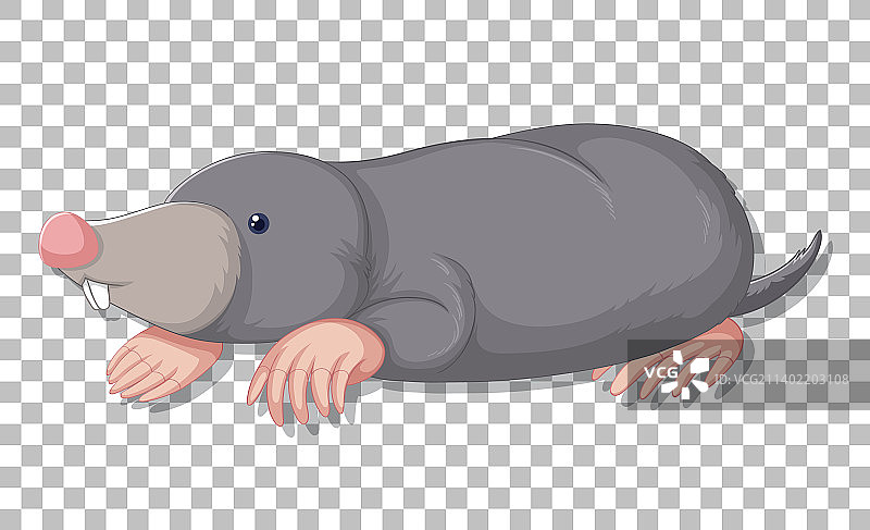 网格背景上的鼹鼠卡通图片素材