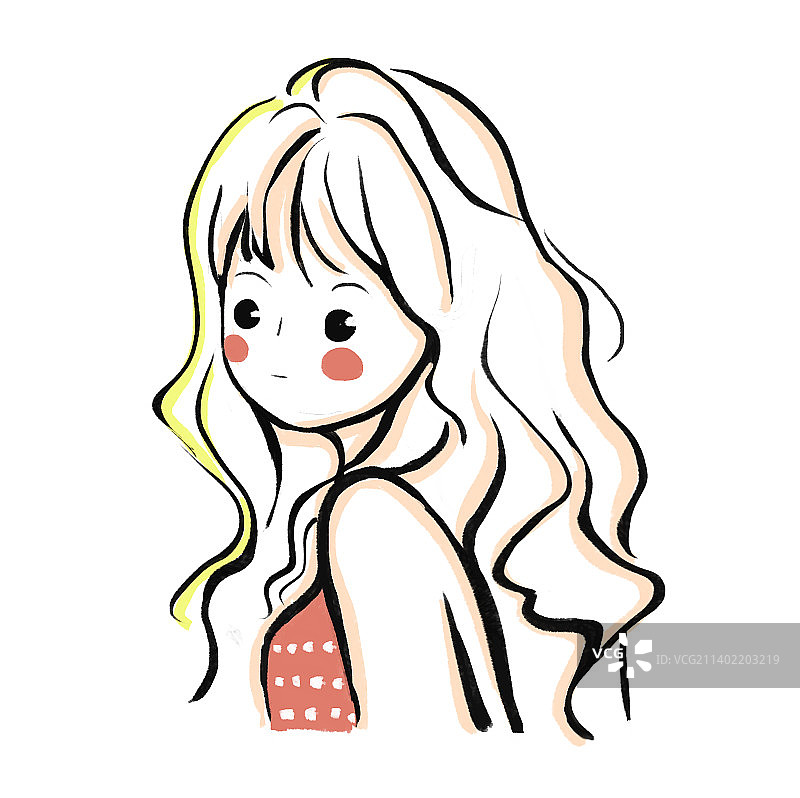少女头像插画图片素材