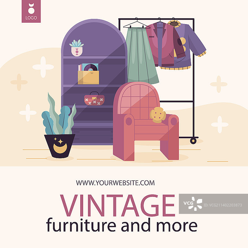 二手跳蚤市场活动扁平海报图片素材