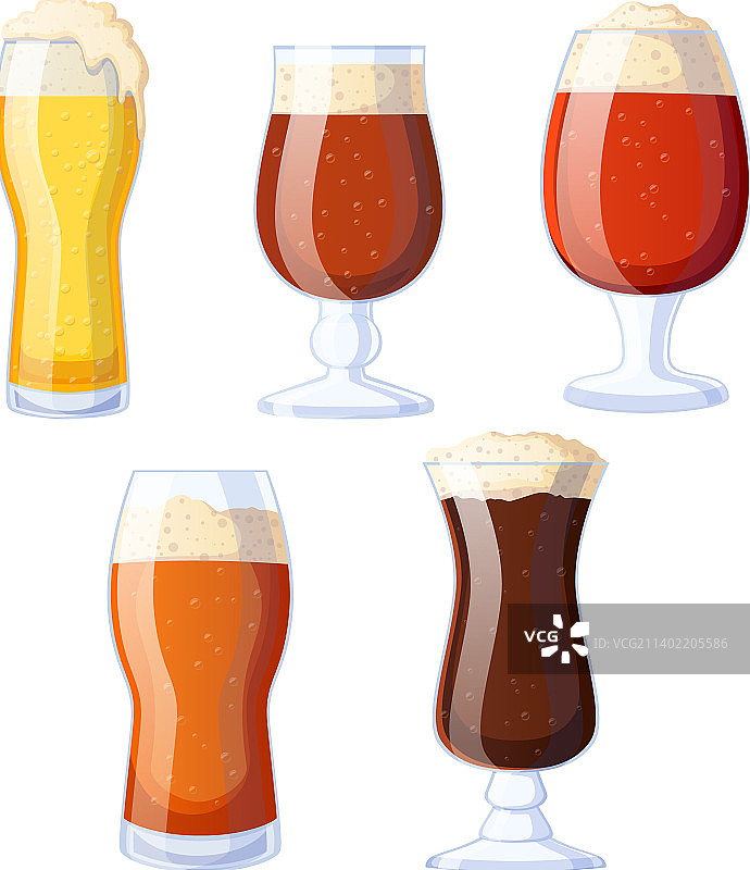 卡通啤酒杯套装图片素材