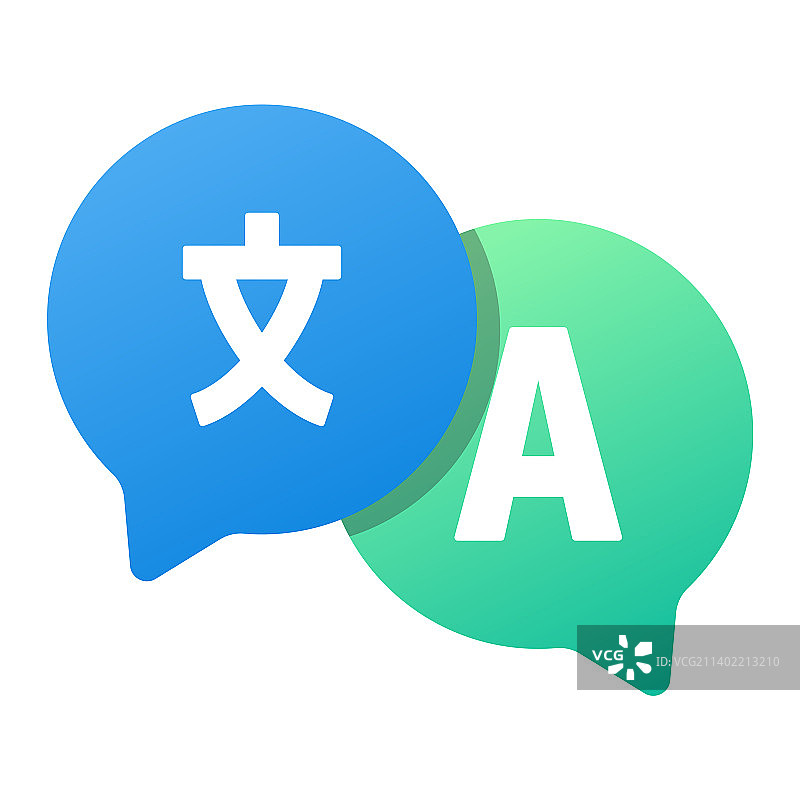 语言翻译扁平图标聊天气泡图片素材